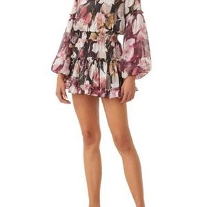 Floral Long Sleeve Mini Dress